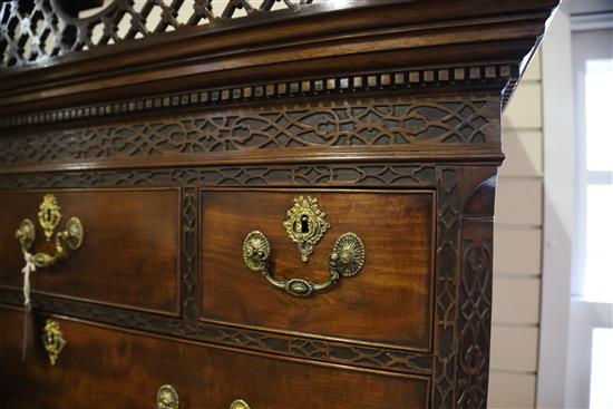 A George III mahogany chest on chest, W.3ft 9in. D.1ft 10in. H.6ft 10in.